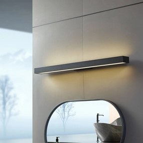 Lucande Applique LED per il bagno Zafira, nero, alluminio, 90 cm