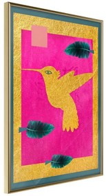 Poster  Native American Hummingbird  Cornice Quadri Cornice d'oro, Larghezza x Altezza Home decor 30x45