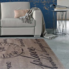 Tappeto Cottage poesia testo grigio, L 230 x L 160 cm