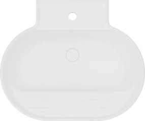 Lavabo da appoggio Tina COLAVENE ovale in ceramica L 60 x H 35 x P 50 cm bianco piletta non inclusa, con foro