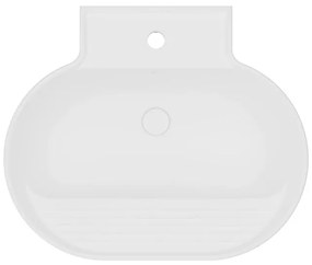 Lavabo da appoggio Tino COLAVENE ovale in ceramica L 60 x H 35 x P 50 cm bianco opaco piletta non inclusa