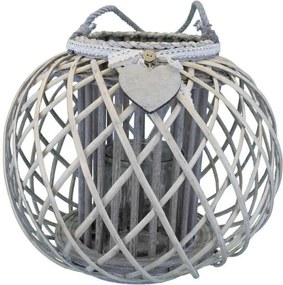 GISELE - lanterna in vimini tondo 20 x 32 cm