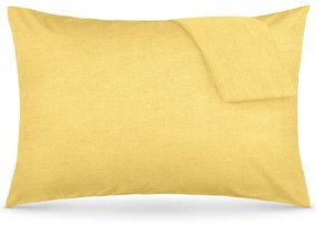 Coppia federe cotone giallo
