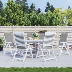 Cuscini Per Sedie 6 Pz Grigi 120x50x3 Cm İn Tessuto /