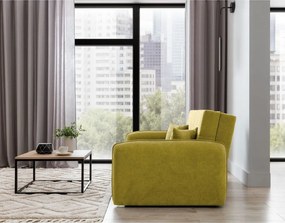 Divano giallo allungabile/con contenitore e rivestimento in ciniglia 155 cm Laine – ELTAP