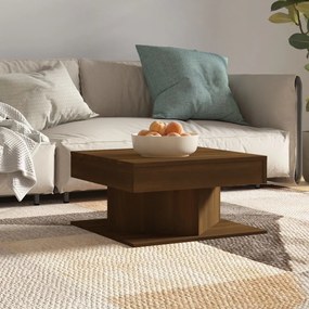 Tavolino da salotto rovere marrone 57x57x30cm legno multistrato