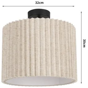 Brilagi - Plafoniera da soffitto NORDIC WAVE 1xE27/15W/230V Ø 32 cm lino/nero