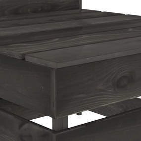 Set Salotto da Giardino 9 pz in Legno di Pino Impregnato Grigio