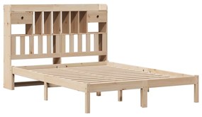Letto libreria senza materasso 140x190 cm in legno di pino