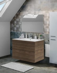 Mobile sottolavabo e lavabo Neo per vasca centrale rovere noce L 90 x H 64 x P 48 cm 2 cassetti