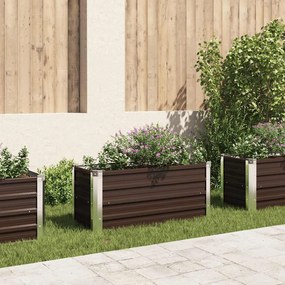 Letto Rialzato Giardino Marrone 100x40x45 Cm İn Acciaio Zincato /