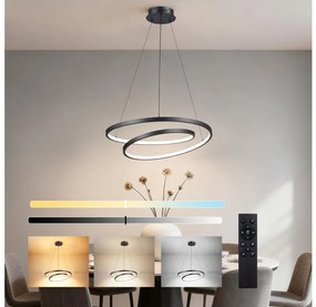 Brilagi-LED Lampada a sospensione dimmerabile con cavo TWISTER LED/48W/230V Ø 50 cm nero + telecomando