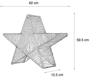 Lampada da terra natalizia marrone 60 cm con LED integrato ricaricabile IP54 - Sisine