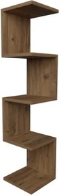 Mensola Ad Angolo Zig-Zag 5 Ripiani 25x25x109 Musa Rovere