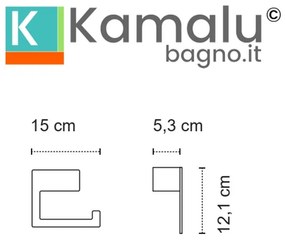 Kamalu - porta rotolo ad angolo in acciaio inox finitura satinata| nuevo-s