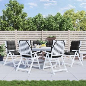 Cuscini Per Sedia Schienale Basso 6 Pz Neri İn Tessuto Oxford /