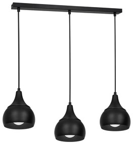 Lampadario su filo AKTAN 3xE27/60W/230V nero