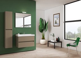 Mobile bagno con lavabo L 79.5 x H 50 x P 45.5 cm laccato opaco nocciola 2 cassetti per vasca centrale Kora