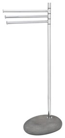 WENKO 19493100 - Portasciugamani PEBBLE STONE 38x84 cm, cromo lucido/grigio