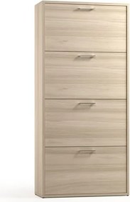 Scarpiera TERRANEO Alby 4 ante apertura a ribalta, L 67 x H 147 x P 28 cm 24 paia, olmo