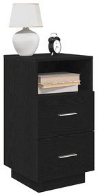 Comodini 2 Pz Con 2 Cassetti Neri 36x36x68 Cm /