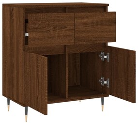 Credenza Rovere Marrone 60x35x70 cm in Legno Multistrato