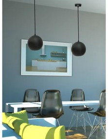 Lampadario a sospensione con filo FLEN 1xE27/40W/230V diametro 20 cm nero