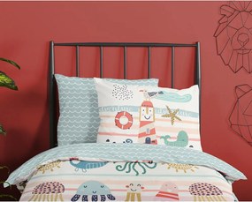 Set copripiumino e federa da bambini in cotone per letto singolo ed esteso 140x220 cm Sea – Good Morning