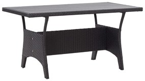 Tavolo da giardino nero 120x70x66 cm in polyrattan