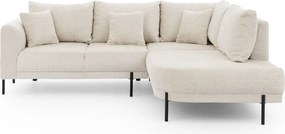 Divano angolare beige (con penisola a destra/a L) con rivestimento in ciniglia Mauris – Ropez