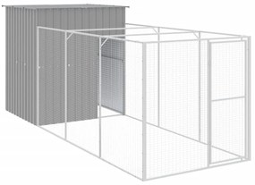 Casetta cani corsa grigio chiaro 165x455x181 cm acciaio zincato