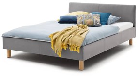 Letto singolo imbottito grigio chiaro 120x200 cm Lena - Meise Möbel