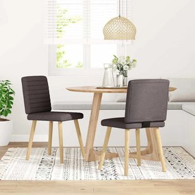 Sedie Da Pranzo 2 Pz Marrone Scuro İn Tessuto /
