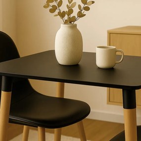 Tavolo Tower Quadrato 80 cm - Nero