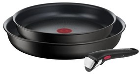 Padelle in set in alluminio con superficie antiaderente/con manico rimovibile 2 pz ø 28 cm INGENIO Eco Resis L3979102 – Tefal