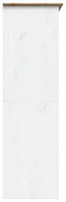 Armadio BODO 151,5x52x176,5 cm Massello Pino Bianco e Marrone