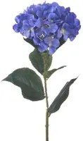 Set 4 Ortensia Artificiale Singola con 6 Fiori Artificiali Altezza 90 cm Blu