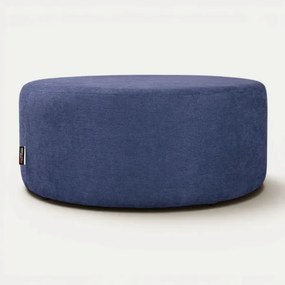 Pouf Tondo Dante L70 cm in Tessuto Antimacchia BLU