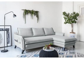 Divano letto angolare grigio chiaro, angolo destro Charming Charlie - Miuform