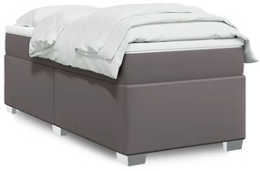 Giroletto A Molle Con Materasso Grigio 100x200 Cm İn Similpelle /