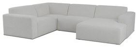 Divano angolare bianco in tessuto bouclé (a U) Roxy - Scandic