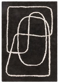 Tappeto in lana nero tessuto a mano 160x230 cm Matrix - Asiatic Carpets