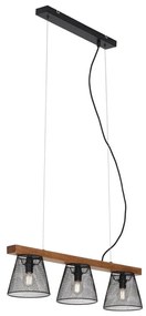 Briloner 4077-035 - Lampadario a sospensione con filo WOOD &amp; STYLE 3xE14/25W/230V