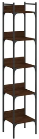 Libreria 5 ripiani rovere marrone 35x30x174cm legno multistrato