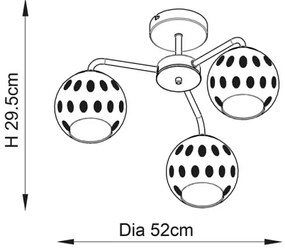 Endon 91968 - Lampadario a plafone DIMPLE 3xE14/25W/230V dorato/beige fumé