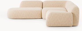 Divano angolare componibile 4 posti in bouclé con chaise longue Wolke
