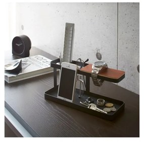 Supporto multifunzionale nero con dettaglio in legno di faggio Desk Bar Tower - YAMAZAKI