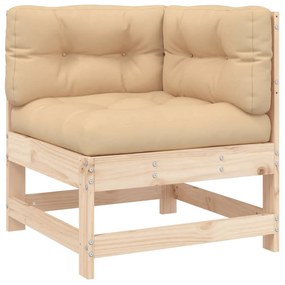 Set divani da giardino 8 pz con cuscini in legno massello