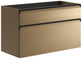 Mobile da bagno sotto lavabo Fusion giallo L 99.5 x H 60 x P 45.5 cm 2 cassetti, lavabo non incluso