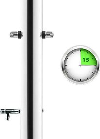 Doccia da Giardino Doppia 2 Temporizzatori e Lavapiedi ATI Docce MUL-2P Inox Anodizzato...